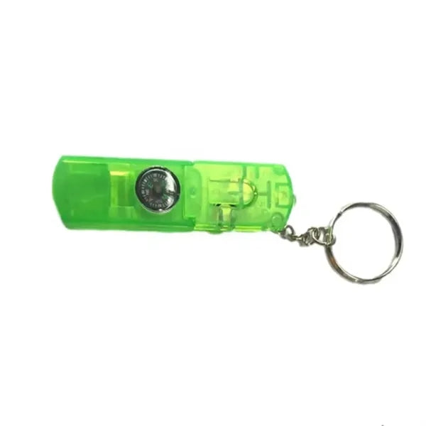 3 in 1, Whistle / Compass / Flash Light Key Chain