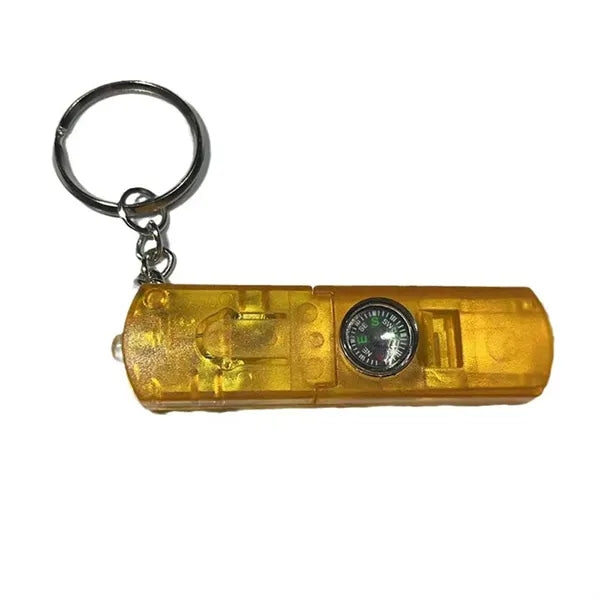 3 in 1, Whistle / Compass / Flash Light Key Chain
