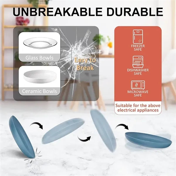 9 Inch Unbreakable Wheat Straw Cereal Plates
