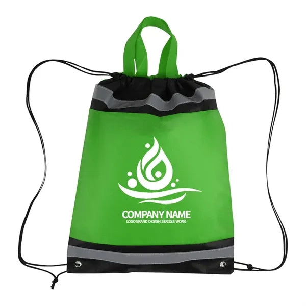Reflective Tote Drawstring Bag Sports Gym Backpack