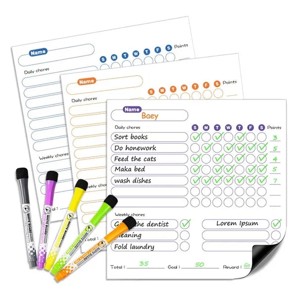 Magnetic dry erase board 12 x 19 inch refrigerator magnets.