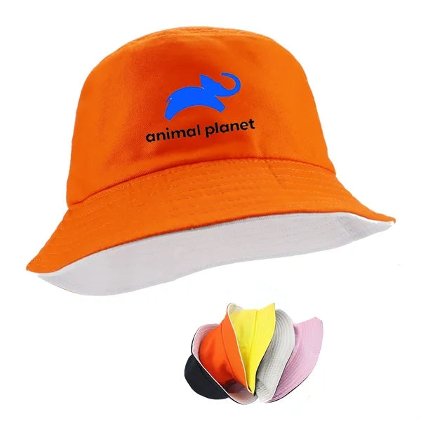 Unisex Reversible Pure Color Cotton Bucket hat