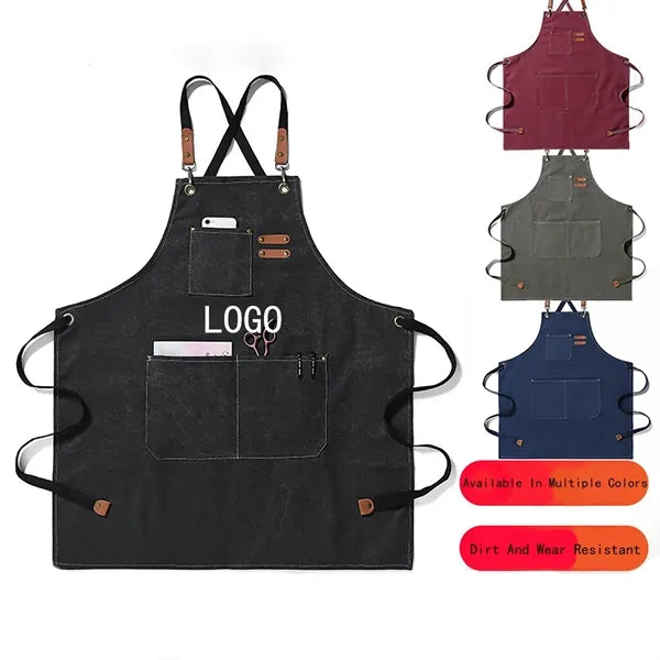 Cross Back Apron With Pockets