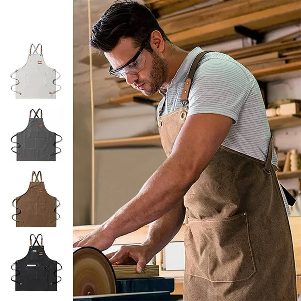Cross Back Apron With Pockets