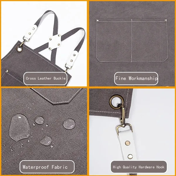 Cross Back Apron With Pockets
