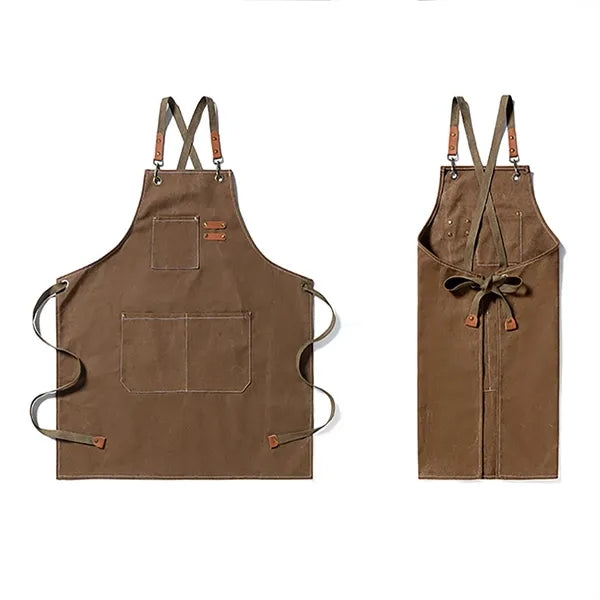 Cross Back Apron With Pockets