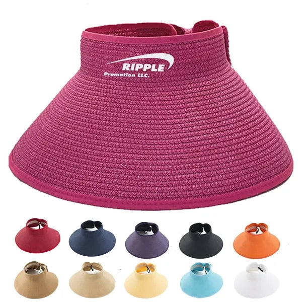 Women's Summer Foldable Wide Brim Roll Up Sun Visor Hats
