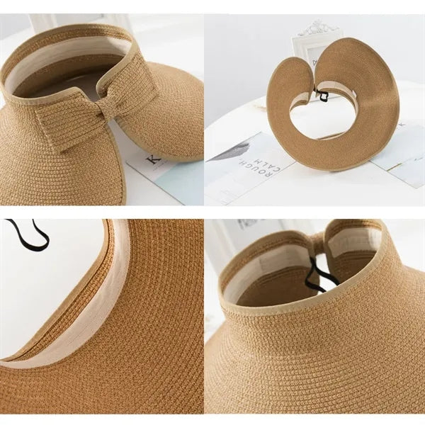 Women's Summer Foldable Wide Brim Roll Up Sun Visor Hats