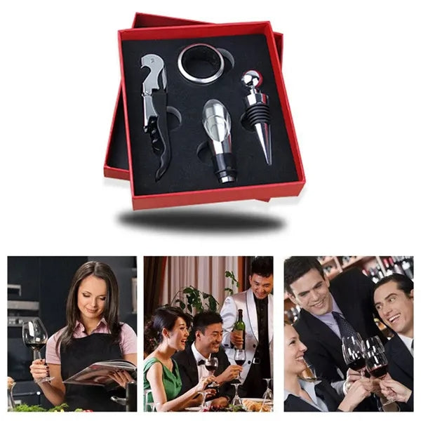 4pcs Stainless Steel Accessory Tool Wine Bottle Opener Set