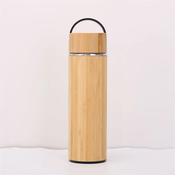 Eco-friendly Bamboo Thermos Insulated Bottle with Handle