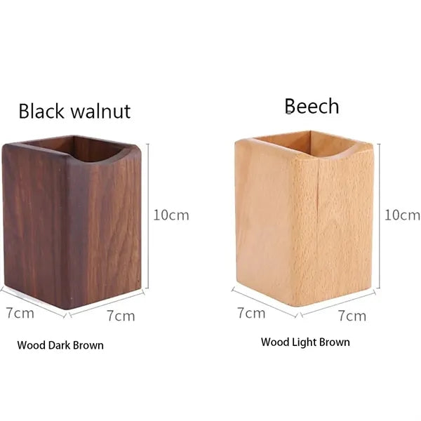 Square Wooden Pen Holder