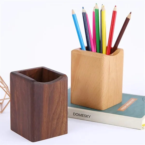 Square Wooden Pen Holder