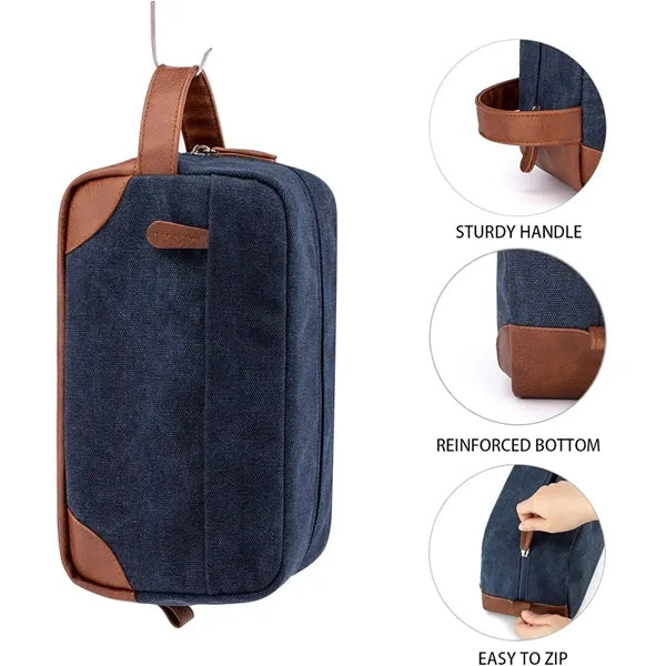 Canvas Toiletry Bag Hanging Dopp Kit Unisex