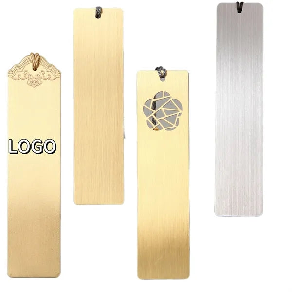 Brass Rectangle Bookmark with Tassel