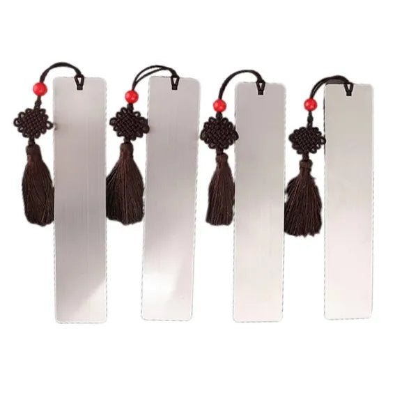 Brass Rectangle Bookmark with Tassel