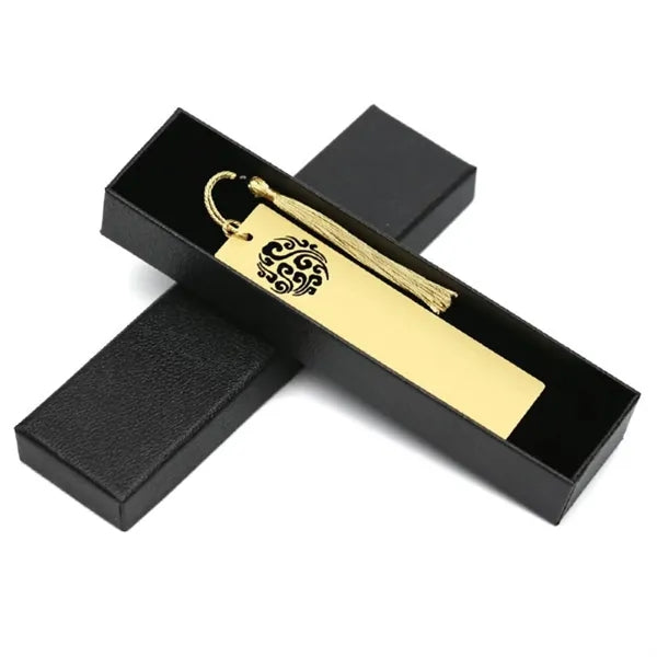 Brass Rectangle Bookmark with Tassel