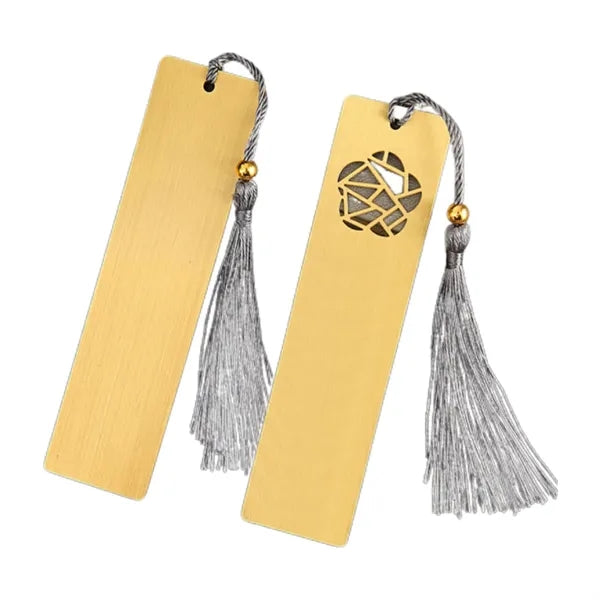 Brass Rectangle Bookmark with Tassel