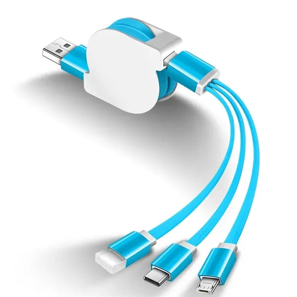 3-in-1 retractable data charging cable