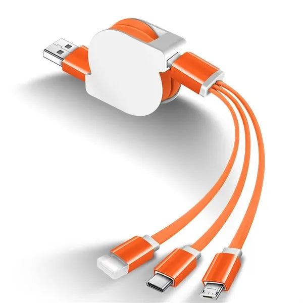 3-in-1 retractable data charging cable