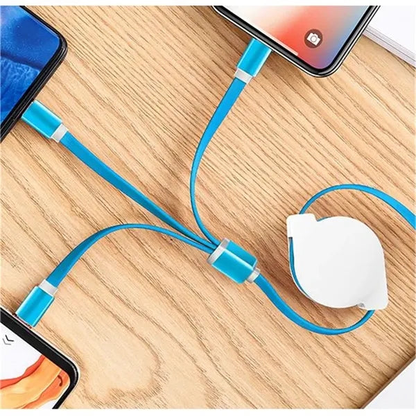 3-in-1 retractable data charging cable