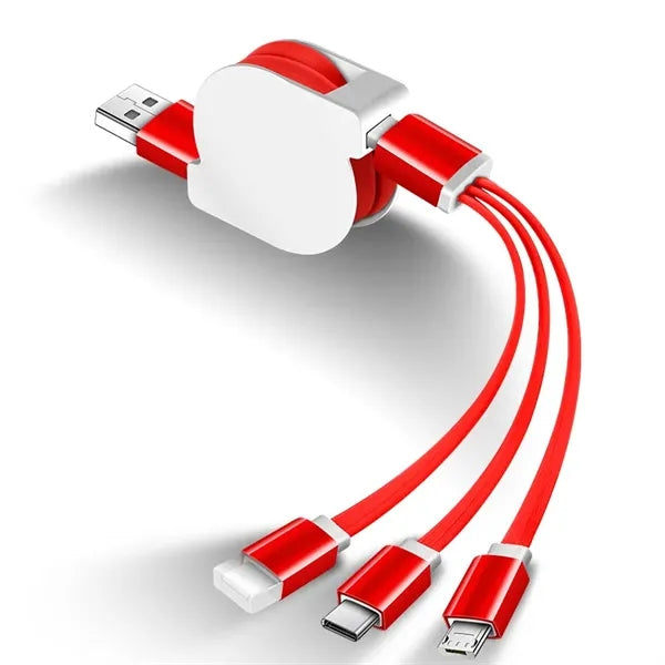 3-in-1 retractable data charging cable