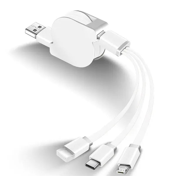 3-in-1 retractable data charging cable