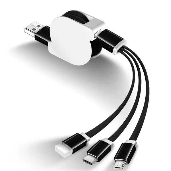 3-in-1 retractable data charging cable