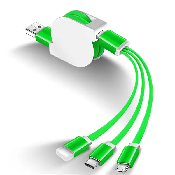 3-in-1 retractable data charging cable