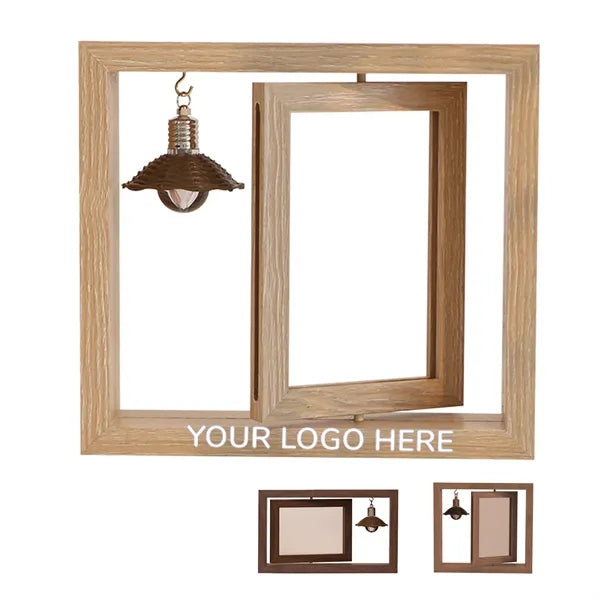 6 Inch Wooden Frame with Bulb