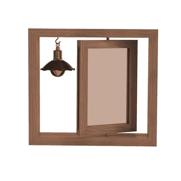 6 Inch Wooden Frame with Bulb
