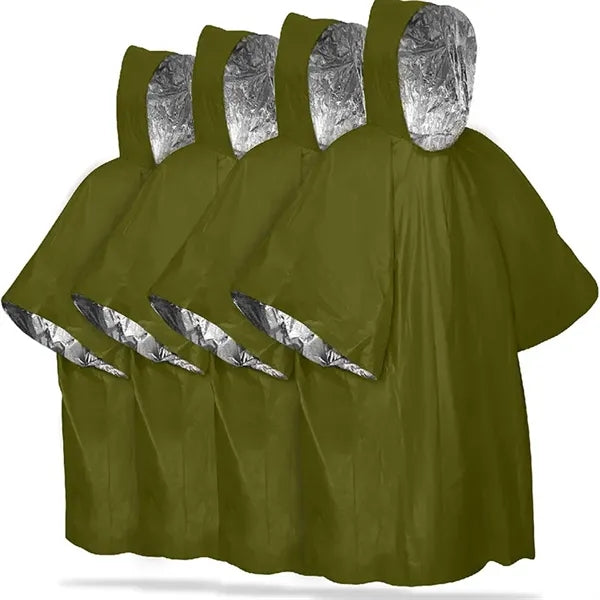 Emergency Rain Poncho with Mylar Blanket Liner