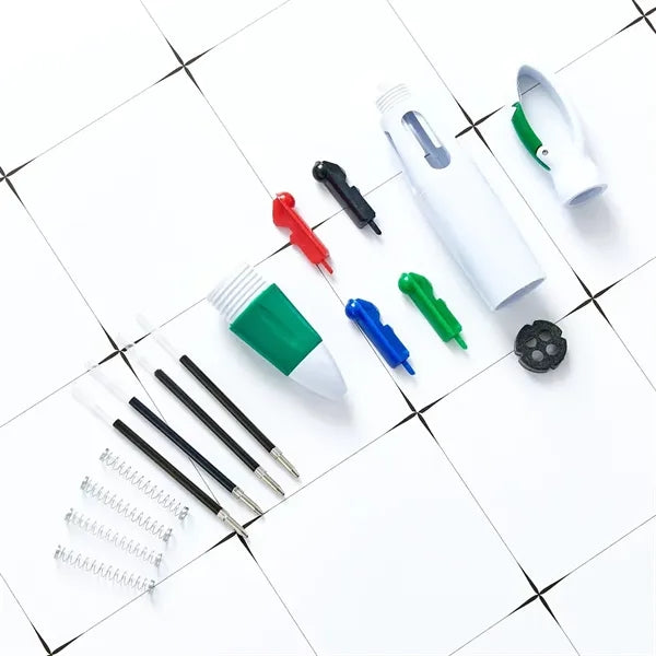 Multi-functional 4-color pen with keychain