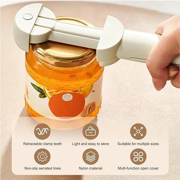 Multifunctional Adjustable Bottle Opener Can Jar Lid Gripper