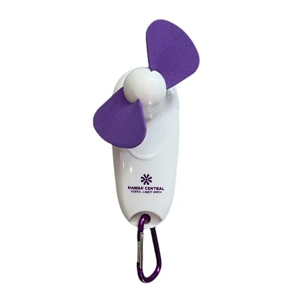 3-In-1 Mini Handheld Fan w/ LED Light & Aluminum Carabiner