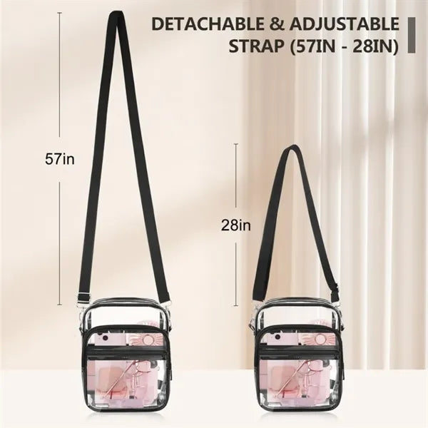 Stadium Approved PVC Clear Purse Bag with Adjustable Strap