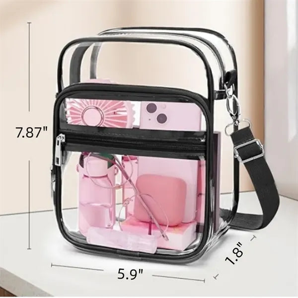 Stadium Approved PVC Clear Purse Bag with Adjustable Strap