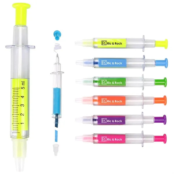 2 IN 1 Syringe Pen With Highlighter