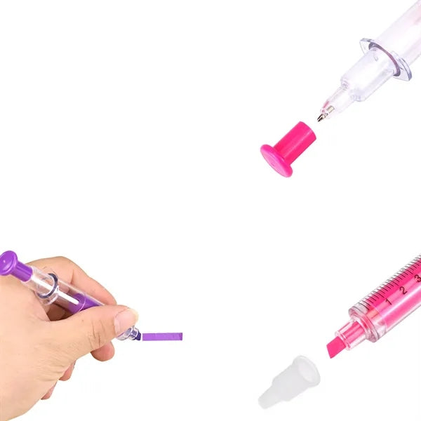 2 IN 1 Syringe Pen With Highlighter