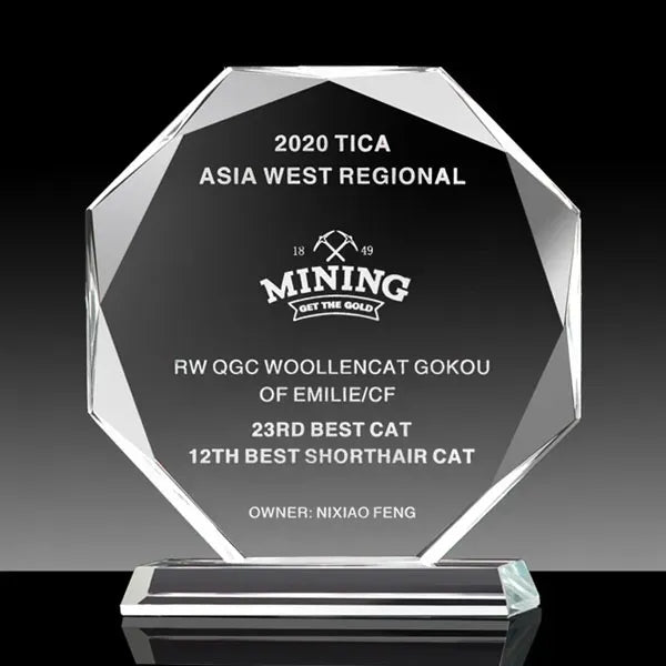 Faceted Octagon Crystal Award