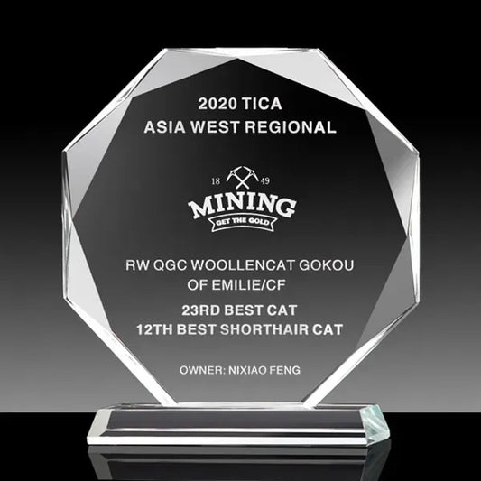 Faceted Octagon Crystal Award
