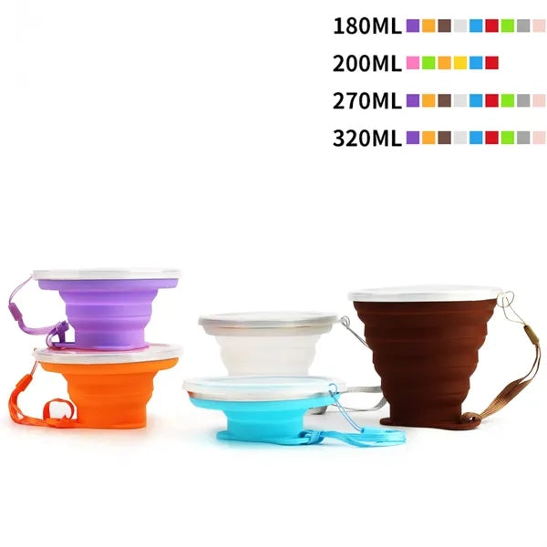 Silicone Folding Camping Cup with Lids