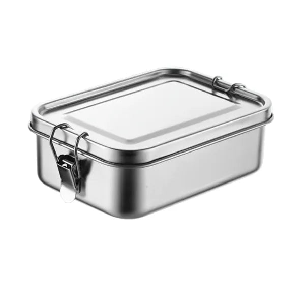 Stainless Steel Bento Lunch Box with Lock Clips Design
