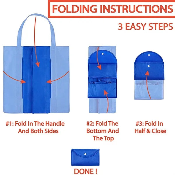 Foldable Into Pouch Extra Large Grocery Bags Durable Totes