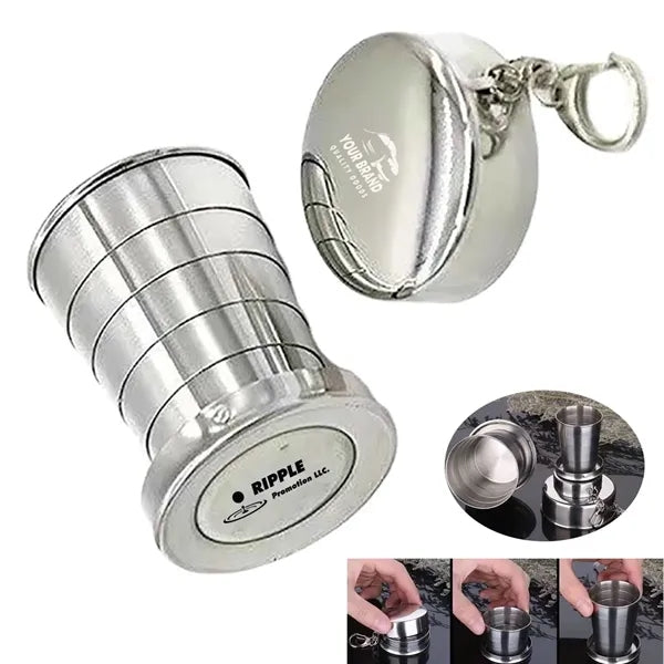 Stainless Camping Cookware Retractable Utensils Folded Cup