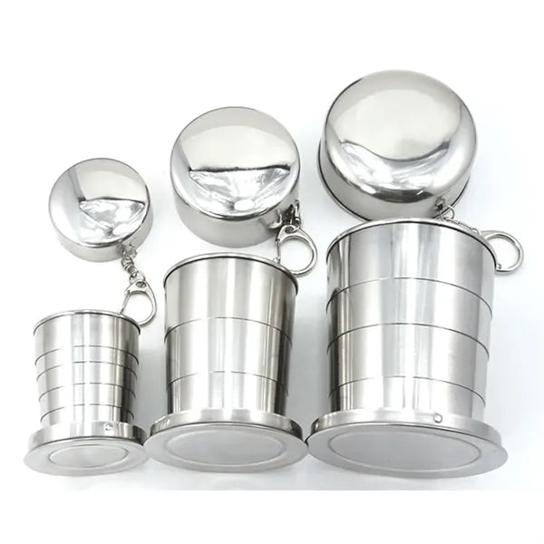 Stainless Camping Cookware Retractable Utensils Folded Cup