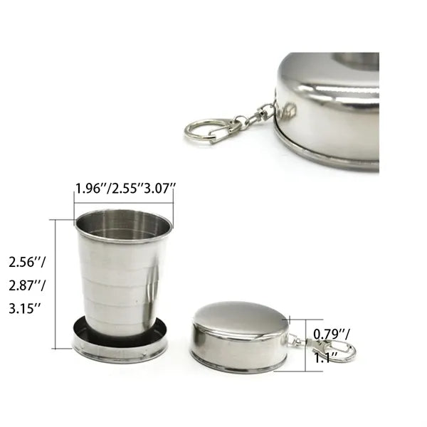 Stainless Camping Cookware Retractable Utensils Folded Cup