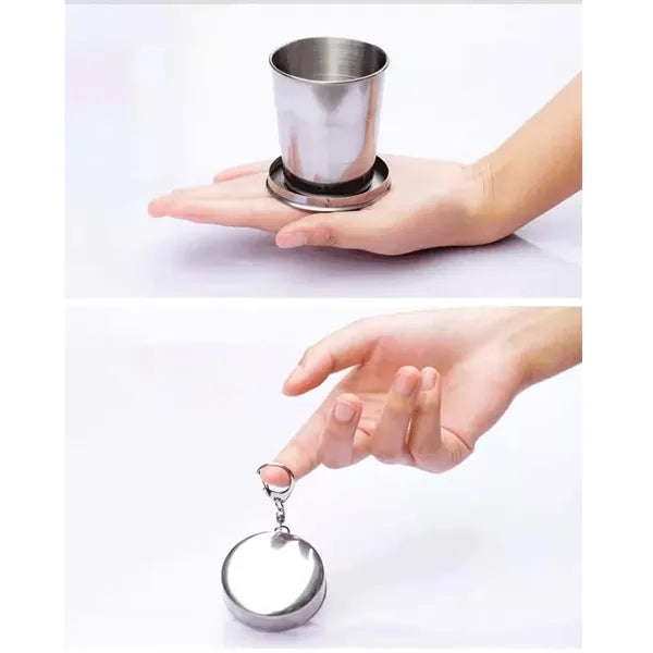 Stainless Camping Cookware Retractable Utensils Folded Cup