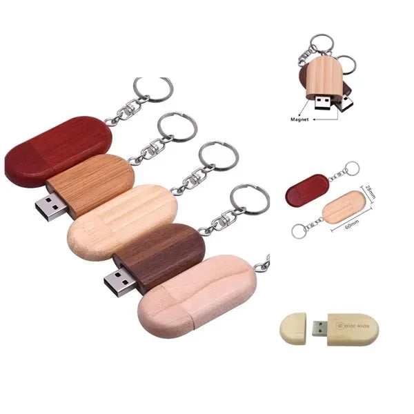 2 GB Ellipse Wood Usb Drive