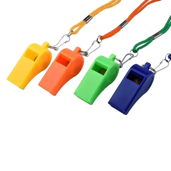 Plastic Whistles with Lanyard