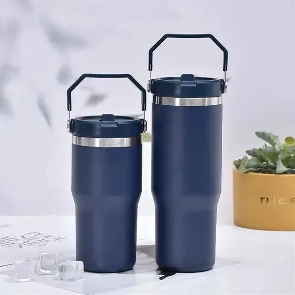 Stainless Steel Tumbler with Straw Wristbands